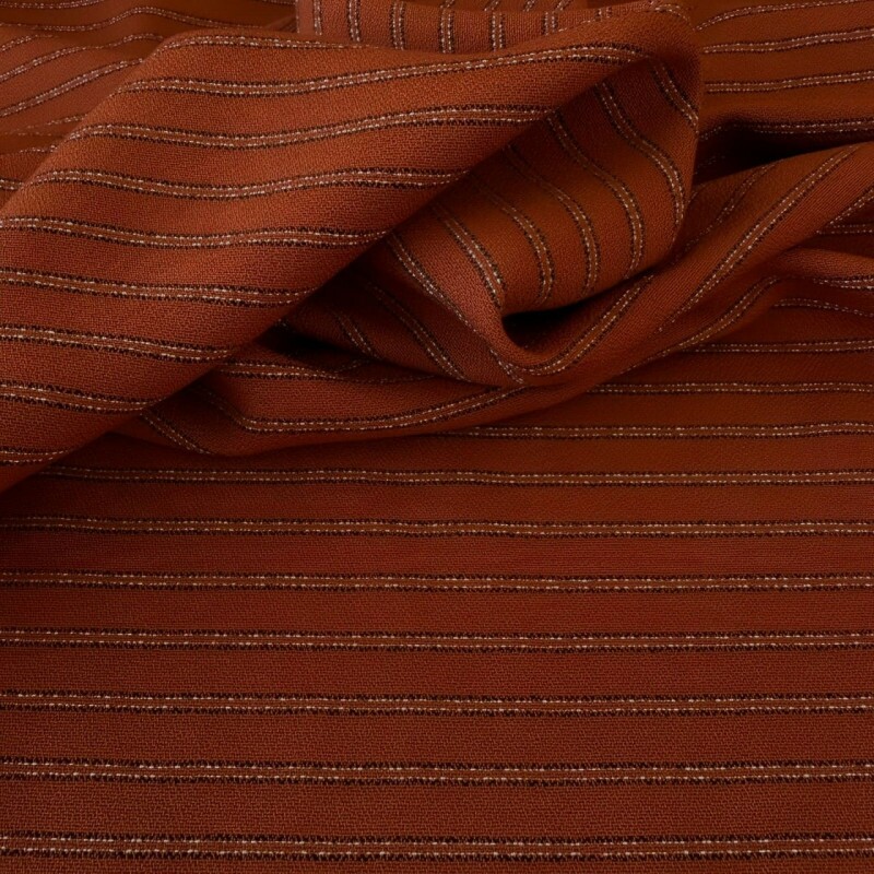 Crepe de Viscose - Risca-de-Giz - Telha - Fio Tinto Encorpado
